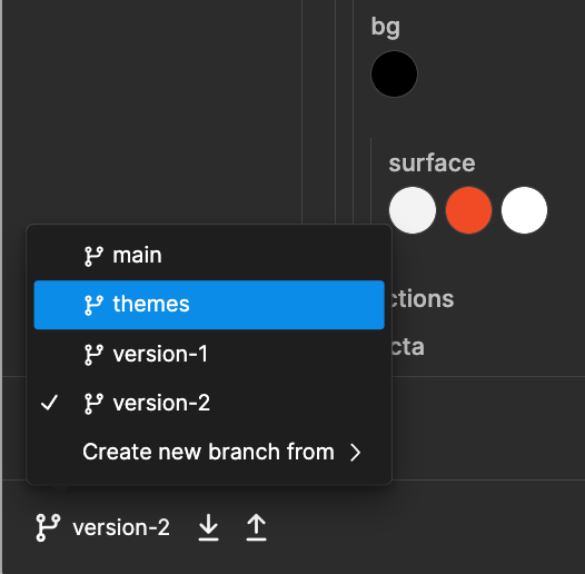 Switching branches in Tokens Studio for Figma