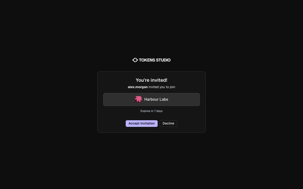 Invitation page with Accept Invitation and Decline