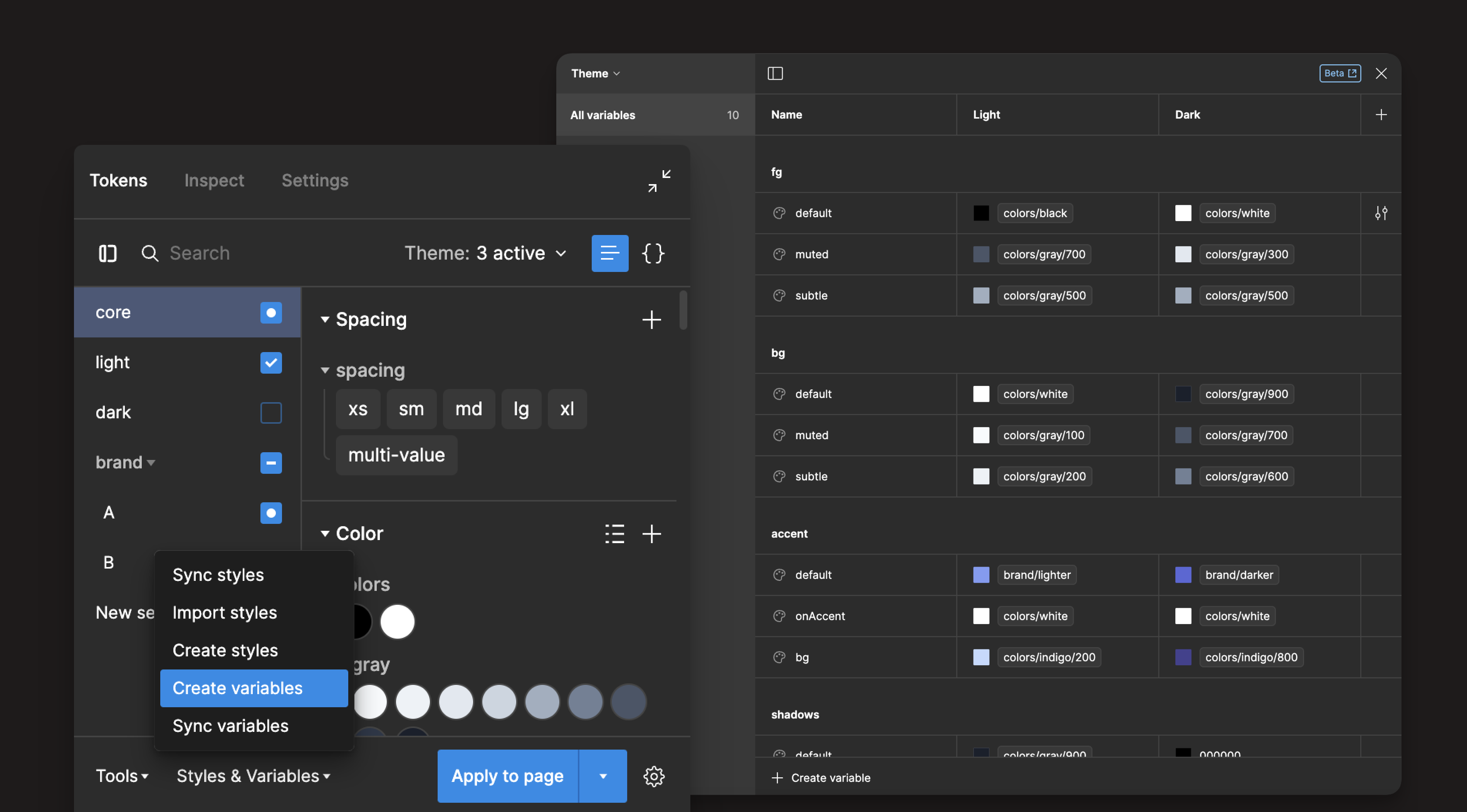 Color Tokens System (FigmaTokens)